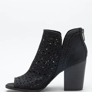 Indigo rd. black open toe bootie.
